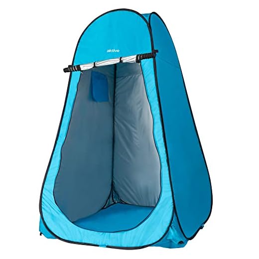 Tienda campaña cambiador para camping con suelo aktive 120x120x190 cm azul