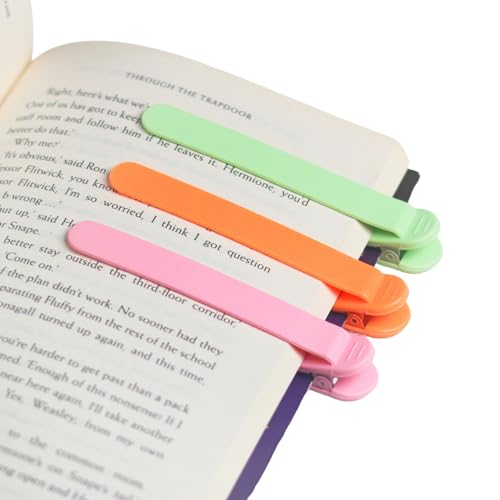 3pcs Silicone Automatic Bookmarks, Book Lovers Gifts for Reading Women, Men, Kids, Readers, Unique Cute Book Page Holder Accessories, Stay in Place and Follow as You Read