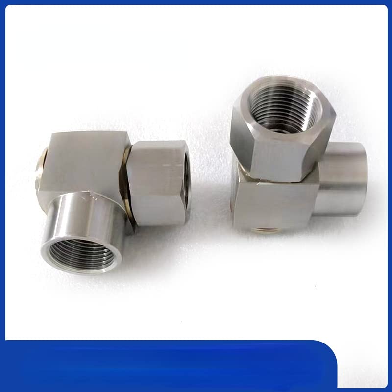 1PCS high-pressure rotary joint 304 stainless steel right angle pipe reel threaded connection 360 ° universal hydraulic rotary joint (TEDGL-16DD-1 inch)