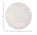 SAFAVIEH Tulum Collection Area Rug - 8' Round, Ivory & Grey, Moroccan Boho Tribal Design, Non-Shedding & Easy to Clean, Ideal for Living Room, Bedroom, Dining Space (TUL272A)