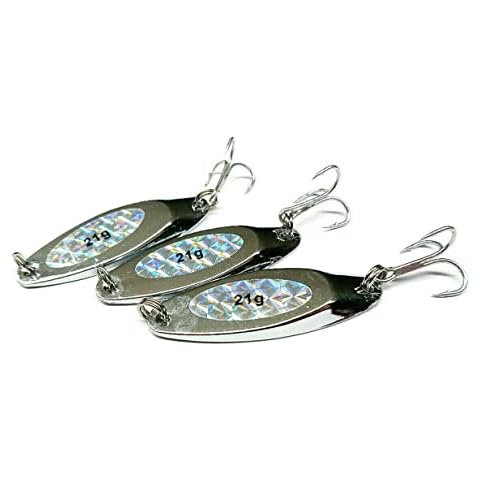 Bass Wedge Lure 3 X 21g Chrome Wedges Dexter Style Metal Spinners Deep Slow Pitch Prisma Bait Cover