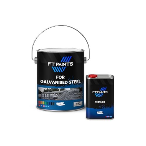 FabioT. FT Paints 2.8L Kit Vinyl Paint with Satin-Matt Coating for Galvanised Steel- RAL 3020-Traffic Red