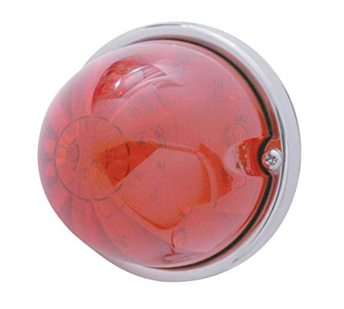 United Pacific 39598 17LED Watermelon Flush Mount Cab Light Kit w/Low Profile Bezel, Epoxy Coated, Sealed Housing - Red LED/Red Lens – ONE Unit