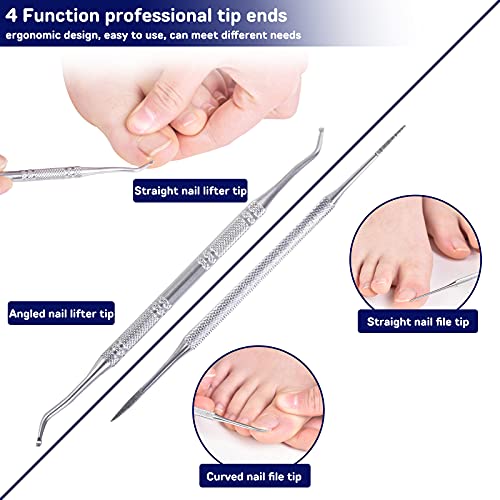 Thick Toenail Clippers Set - 6 In 1 Large Toenail Clippers For Ingrown Or Thick Nails For Seniors,Men And Women.professional Medical Stainless Steel Toenail Clippers And Fingernail Clippers. (Black) #TOP4