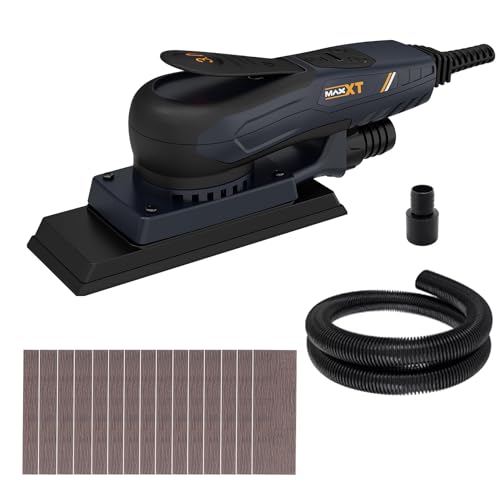 Electric Sheet Sander, 350W MAXXT 3.0mm Sheet Finishing Sander WITH 15PCS DUST FREE SANDERPAPERS, Brushless Motor Adjustable Speed 10000RPM for Woodworking(7.8 * 2.7in sander)
