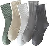 Picture of Rehelu Womens Crew Socks Cotton Long Gym Socks Lightweight Athletic Running Socks Gray Size 7-9