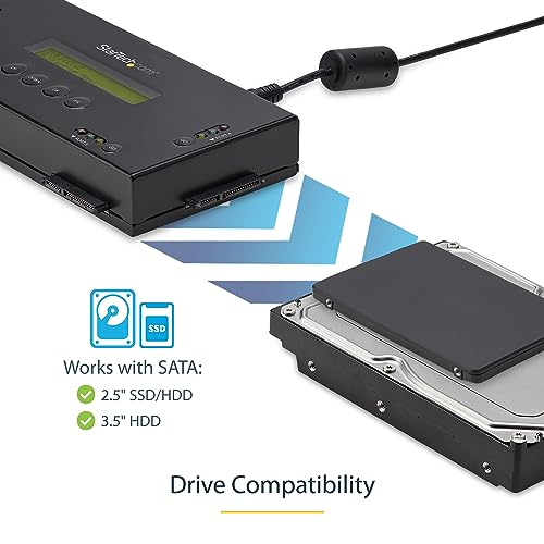 Image of StarTech.com 4 Bay SSD /HDD Hard Drive Eraser, 2.5 /3.5 inch SATA, Hostless Standalone Secure Erase, Disk Sanitizer, Hardware Wiper Erasing Tool, 9 Modes, RS232 Printer Port, NIST /DOD, LCD, TAA (SATERASER4)