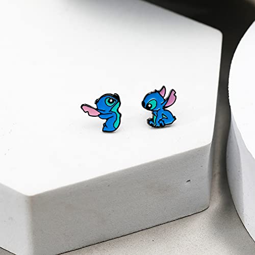 Stitch Earrings Anime Cartoon Stitch Ear Studs Ohana Means Family Stitch Lilo Jewelry Gifts For Woman Girl (Er-Stitch A) #TOP3
