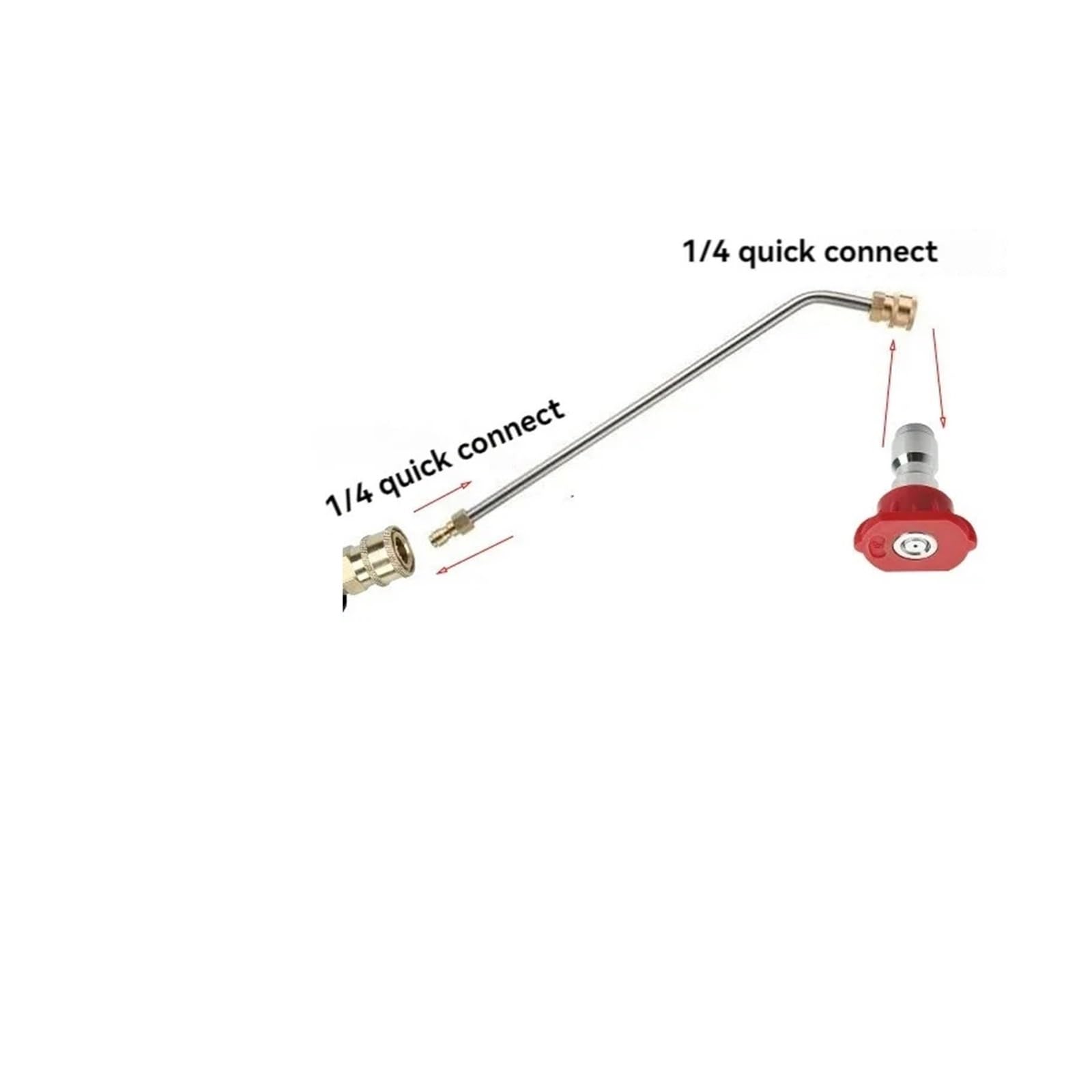 Varilla de extensión acero inoxidable alta presión con inserto rápido 1/4" for limpieza aires acondicionados boquilla forma especial(B)