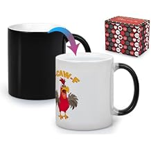 KITURE Caw-F Funny Heat changing Coffee Mug Hilarious Chicken Pun Gift for Men & Women, Novelty Chicken Coffee Cup for Home & Office, Perfect Birthday & Office Gift 11oz Sarcastic Ceramic Tea Mug