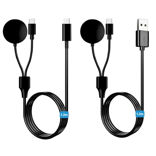 2 in 1 Watch Charger for App-le iWatch, USBC Magnetic Charging Cable Fast Wireless Portable Charging Dock Compatible with iWatch Series Ultra/SE/10/9/8/7/6/5/4/3/2/1 for iPhone 15/16 Pro Max 2 Pack