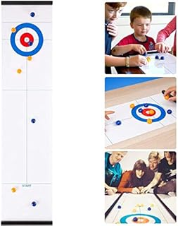 Tabletop Curling Game, Compact Curling Family Games for Adults and KidsAddictive and Fun Team Game - Quick and Easy to Set-Up, Compact for Storage and Travel