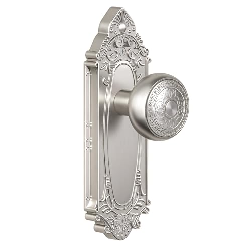 CEYMIO Brushed Nickel Vintage Passage Door Knob Interior Non-Locking