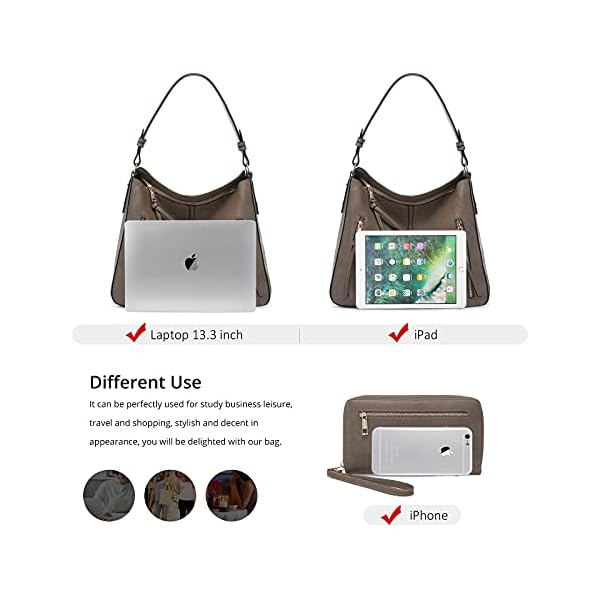 Handbags-for-Women-Large-Designer-Ladies-Hobo-bag-Bucket-Purse-Faux-Leather Realer Hobo Handbags Purses and Wallet Set for Women Shoulder Tote Bag with Adjustable Shoulder Strap Faux Leather
