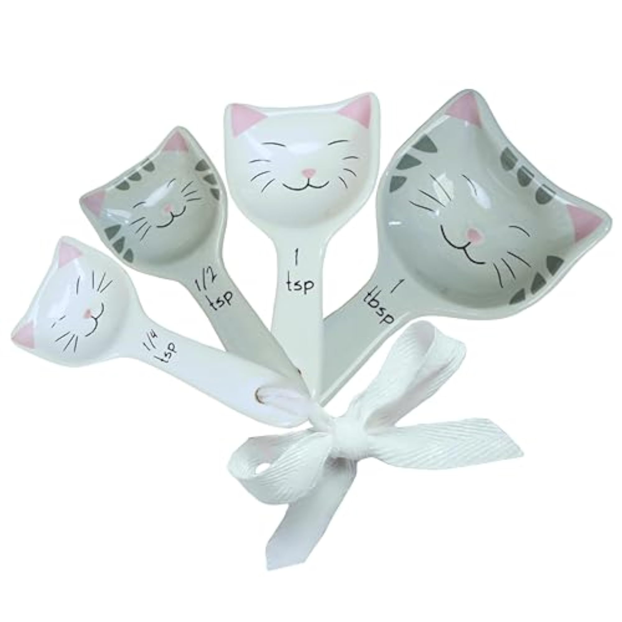 Cat Measuring Spoons Set of 4, Ceramic Kitchen Gifts