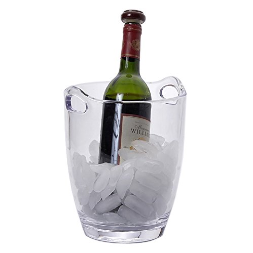 Clear Thick Acrylic Plastic Ice Bucket Wine Champagne Bowl with Handle