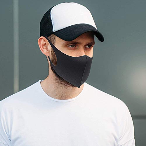 6 pack Fashion Cloth Fabric Face Protection, Unisex Earloop Bandana Balaclava Black Dust Reusable Mask, Washable, Reusable