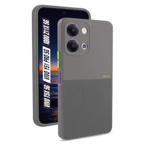 Image of AIBEX Premium Back Cover Case Compatible for Vivo T5X 5G / Vivo Y51 Pro 5G / iQOO Z11X 5G|Scratch & Drop Tested Shockproof Matte Texture Case with Soft Microfibre Lining | Slim Fit Cover - Grey