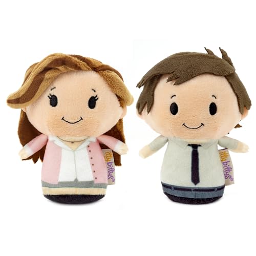 Hallmark itty Bitty The Office Plush Toys (Jim and Pam) Set of 2, 4" Mini Stuffed Animals, The Office TV Show Gifts