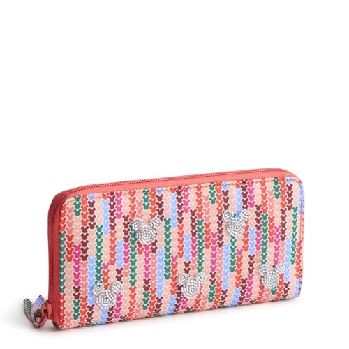 Vera Bradley Women's Disney Nylon Continental Wallet, Mickey Meadow Stripe, One Size