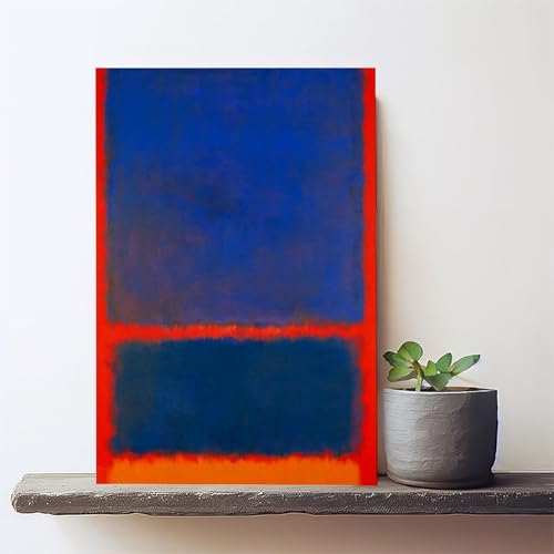 Impression toile Mark Rothko bleu orange rouge décoration murale bureau 30x45cm