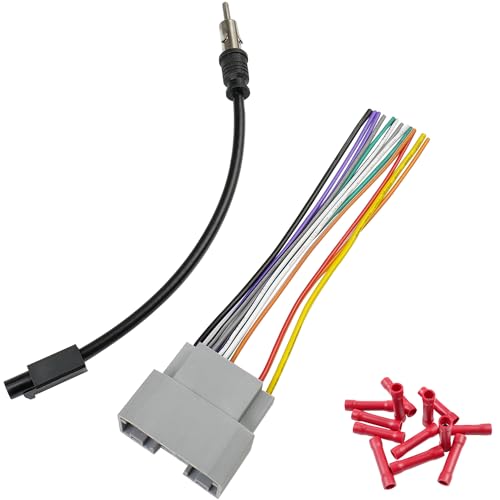 Jayubien Radio Wiring Harness for Dodge Ram Grand Caravan,22Pin Car Stereo Wire Harness Antenna Adapter Compatible with Jeep Chrysler Radio Connector