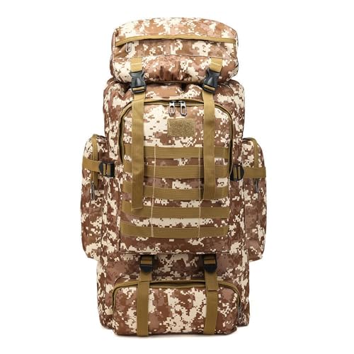 80L Sac à Dos Tactique Militaire Sac d'assaut Militaire Molle Grande capacité Sac d'urgence Camouflage Randonnée Camping Trekking Sac à Dos de Chasse F