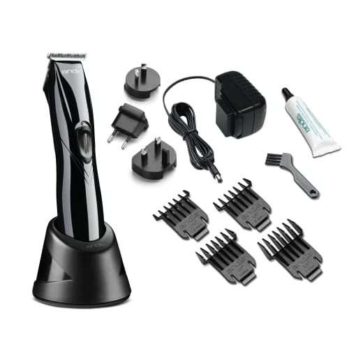 Andis – D-8, Slim-Line Pro Li Kabel/Akku-Trimmer mit wiederaufladbarem T-Blatt – für Männer/Frauen/Kinder mit T-Blade aus Karbonstahl, ohne Schnitte, geringe Reizung und Lithium-Akku – Schwarz