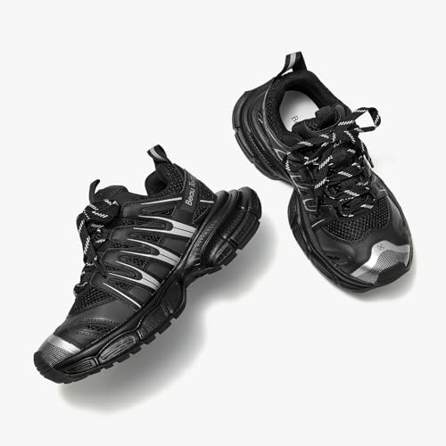 Image of BEAU TODAY Women's Walking Shoes, Chunky Platform Fashion Sneakers for Women, Comfortable Casual Lightweight Lace-up Gym Workout Athletic Tennis Shoes