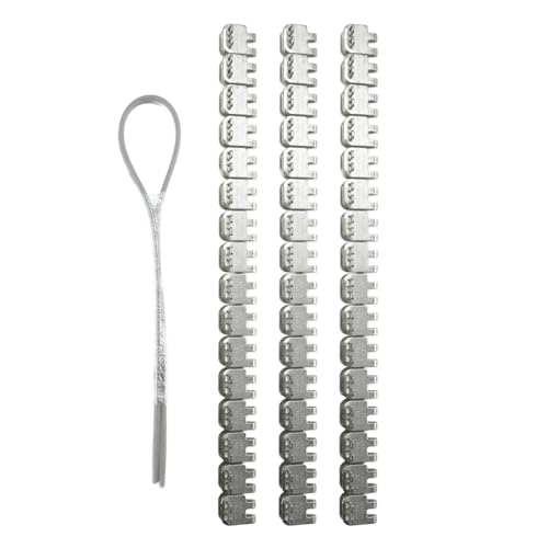 48'' Stainless Steel Conveyor Belt Fasteners Clips with 27.5'' Hinge Pin - for Industrial Conveyor Belt Staple Lacing, Suitable for Belt Thickness of 5-6mm - Split into 3 Equal Sections