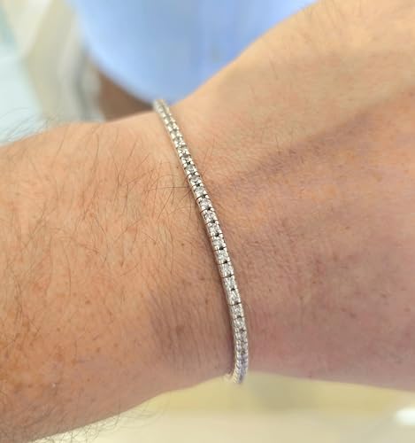 Bracciale Tennis a griffe in argento 925 rodiato