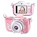 Kriogor Macchina Fotografica Bambini, Fotocamera Digitale Selfie per Bambini con Dual Lens/ 12 Megapixel/ 1080P Videocamera/ LCD da 2 Pollici(Rosa)