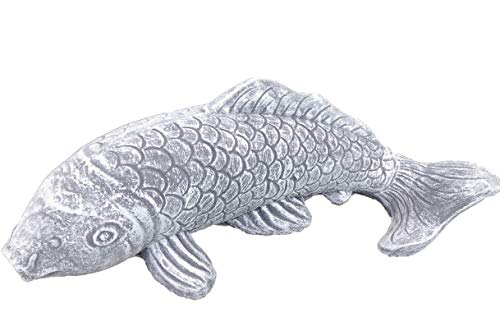 Steinfigur GROSSER KOI, Frostfest bis -30°C, massiver Steinguss