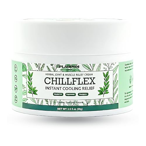 PLAIRMOI CHILLFLEX Pain Relief Gel for Muscle Aches Joint Pain Discomfort & Inflammation Fast Acting Cooling Non-Greasy with 3% Menthol & Eucalyptus 3.5 oz 1-Pack