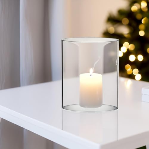 Image of Akhand Diya Glass Cover Only - Small Size Borosilicate Oil Lamp Glass Cover Without Diya (3 X 4 INCH)