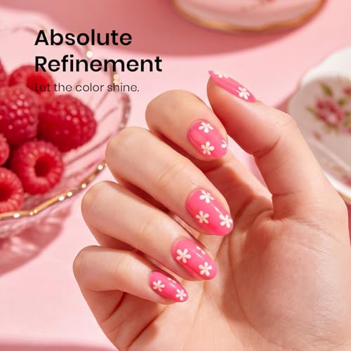 Image of Beetles Hot Pink Gel Polish - Raspberry Mousse 15ML /0.51Fl Oz, Neon Pink Gel Nail Polish, Color-Matched Bottle, Soak-Off UV LED, Long-Lasting Holiday & Summer Nails Art for DIY Beginners & Salon Pros