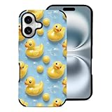Découpes précises : accès fluide aux boutons, à l'appareil photo et aux ports avec des ouvertures qui restent faciles à utiliser, coque mignonne à imprimé canard lumineux compatible avec les besoins de coque iPhone, compatible avec iPhone 16, coque de téléphone portable de base et compatible avec iPhone 16 coque fine sans chargement sans fil