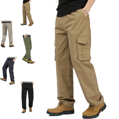 Flex Cargo Pants for Men, Flexrover - Ultra Comfort Flex Fit Multi-Pocket Durable Pants, Cargo Pants