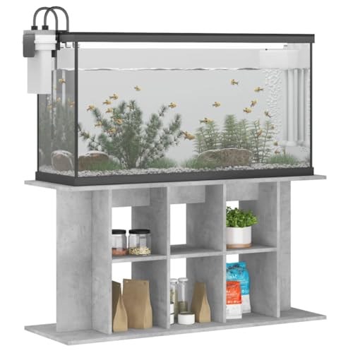 Tomostar Support pour Aquarium, Meuble pour Aquarium Meuble de Base Table d'aquarium gris béton 120x40x60 cm bois d'ingénierie