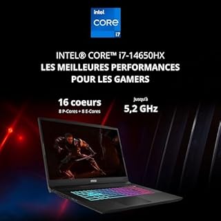 MSI Katana 17 HX B14WGK-084FR Dragon Station : Intel Core i7 14650HX - 32GB DDR5 - SSD 1TB NVMe PCIe - Nvidia RTX5070 8GB GDDR7 (TGP 105W) - 17.3" Full HD 144Hz - Windows 11 Famille