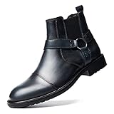 Chelsea Ankle Boots, Leather Lined Oxfords for Men with Zipper