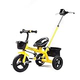 WALJX Children's Tricycle Three-Wheeled Stroller 2 1 Multi-Function Baby Bicycle Free Inflatable Tit