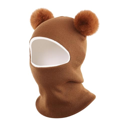 AYPOW Pasamontañas Térmicos de Invierno 0.5-6 Años Niño Niñas Bebés, Gorro de Punto Multifunción Resistente al Viento Cálido, Máscara Mascarilla Sombreros Bufanda Calentador de Cuello de Invierno