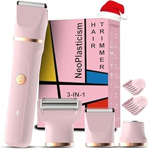 Bikini Trimmer Women - 3 in 1 Painless Lady Shavers for Women for Silk Skin,Rechargeable Electric Shaver for Bikinis Legs Pubic Hair,Replaceable Ceramic Blade,IPX7 Waterproof Easy Cleaning,Pink