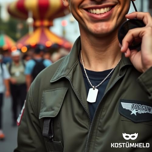 TK Gruppe Timo Klingler Hundemarke US Army Dog Tag - Erkennungsmarke silber, Kette als Soldaten Accessoire für Fasching & Karneval
