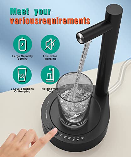 Atidie Intelligent Desktop Water Bottle Dispenser,Usb Charging Automatic Drinking Water Bottle Pump For 5 Gallon & Universal Bottles, Portable Electric Water Dispenser For Home,Office,Outdoor (Black) #TOP2