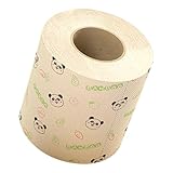 VALICLUD Papel Higiénico Impreso de Pulpa de Bambú 1 Rollo Diseño de Panda Papel Higiénico Suave Natural sin Blanquear para Baño y Uso Doméstico Rollo de Toalla
