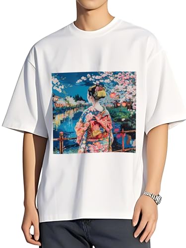 令和の浮世絵 和風 絵画 江戸 掛け軸 舞子 着物 女性 (31) Tシャツ メンズ Tシャツ 半袖 プリント スポーツ レディース トップス 夏服 丸首 通気 快適 綿 人気 おしゃれ 男女兼用 大きいサイズ
