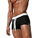 Produktbild TMEOG Badeshorts für Herren Badehose Kurz Badehosen Männer Eng Schwimmhose Boxer Badepants Wassersport Kurze Hose Schnelltrocknende Strandshorts mit Reissverschluss (EU L/Tag XL, Schwarz)