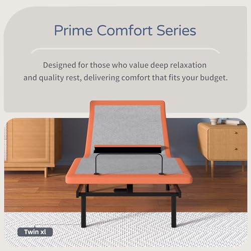 Image of ESHINE Twin XL Adjustable Bed Frame with Lumbar Support Dual USB | Bed Base, Head-Pillow-Tillt, Under Bed Light, Smart App, Zero Gravity, Ergonomic Incline, Wireless Remote, 6000 Series